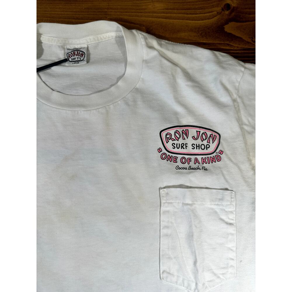 Vtg 1992 Ron Jon Surf Shop Vintage Graphic Single Stitch Large Tee Shirt